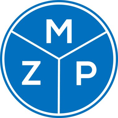 Beyaz arkaplanda MZP harf logosu tasarımı. MZP yaratıcı harflerin baş harfleri logo kavramı. MZP harf tasarımı.