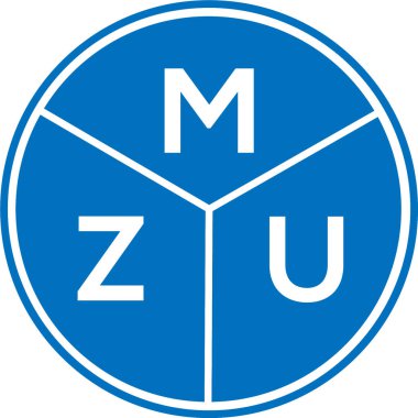 Beyaz arka planda MZU harf logosu tasarımı. MZU yaratıcı harf logosu konsepti. MZU harf tasarımı.