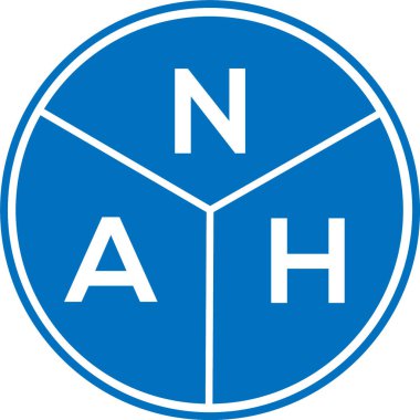 Beyaz arka planda NAH harf logosu tasarımı. Yaratıcı harflerin baş harfleri logo konsepti. Nah harf tasarımı.
