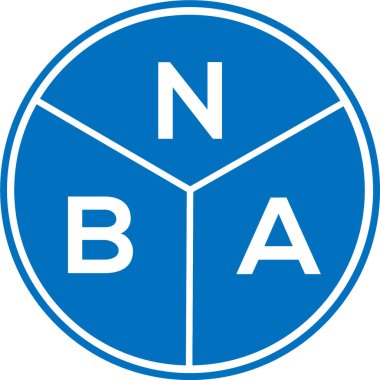 Beyaz arka planda NBA harf logosu tasarımı. NBA kreatif harfler logosu konsepti. NBA mektup tasarımı.