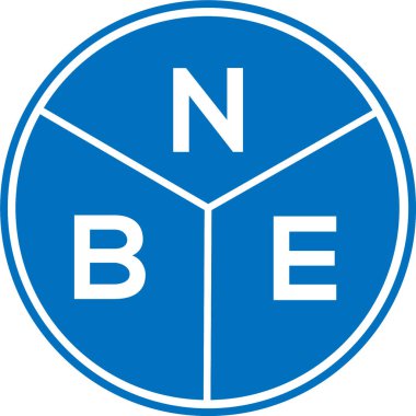 Beyaz arka planda NBE mektup logosu tasarımı. NBE yaratıcı harflerin baş harfleri logo kavramı. NBE harf tasarımı.