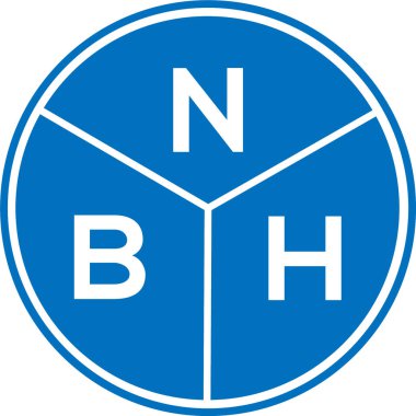 Beyaz arka planda NBH harf logosu tasarımı. NBH yaratıcı harflerin baş harfleri logo kavramı. NBH harf tasarımı.