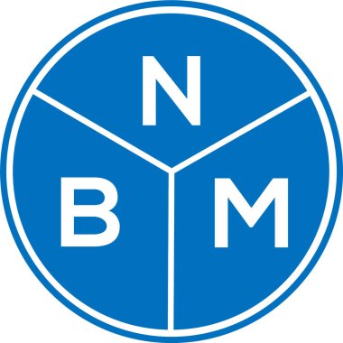Beyaz arka planda NBM harfli logo tasarımı. NBM yaratıcı harflerin baş harfleri logo kavramı. NBM harf tasarımı.