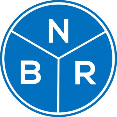 Beyaz arka planda NBR harf logosu tasarımı. NBR yaratıcı harflerin baş harfleri logo kavramı. NBR harf tasarımı.