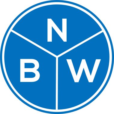 Beyaz arkaplanda NBW harf logosu tasarımı. NBW yaratıcı harflerin baş harfleri logo kavramı. NBW harf tasarımı.