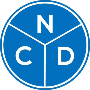 Beyaz arkaplanda NCD harfli logo tasarımı. NCD yaratıcı harflerin baş harfleri logo kavramı. NCD harf tasarımı.
