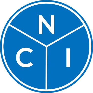 Beyaz arka planda NCI harf logosu tasarımı. NCI yaratıcı harfler logosu konsepti. NCI harf tasarımı.