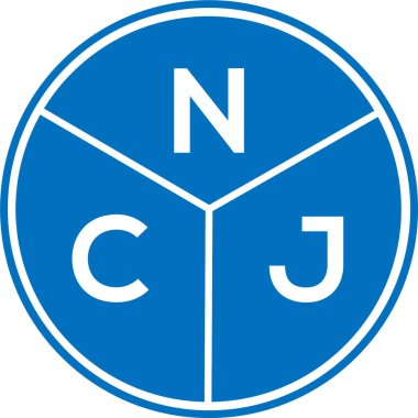 Beyaz arka planda NCJ harf logosu tasarımı. NCJ yaratıcı harflerin baş harfleri logo kavramı. NCJ harf tasarımı.