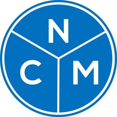 Beyaz arka planda NCM harf logosu tasarımı. NCM yaratıcı harflerin baş harfleri logo kavramı. NCM harf tasarımı.