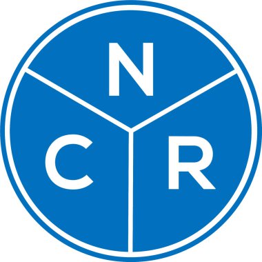 Beyaz arka planda NCR harf logosu tasarımı. NCR yaratıcı harflerin baş harfleri logo kavramı. NCR harf tasarımı.