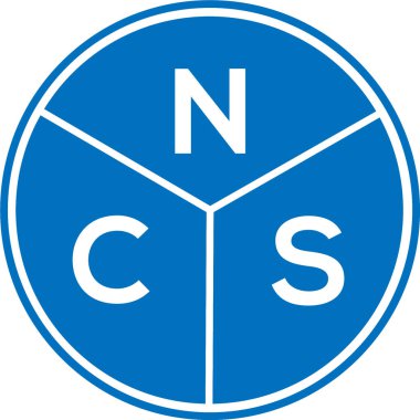 Beyaz arka planda NCS harf logosu tasarımı. NCS yaratıcı harflerin baş harfleri logo kavramı. NCS harf tasarımı.