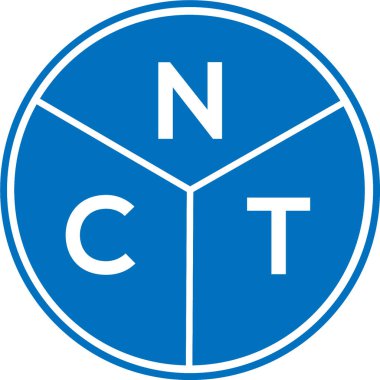 Beyaz arka planda NCT harf logosu tasarımı. NCT yaratıcı harfler logosu konsepti. NCT harf tasarımı.