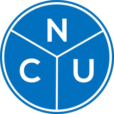 Beyaz arka planda NCU harf logosu tasarımı. NCU yaratıcı harf logosu konsepti. NCU harf tasarımı.