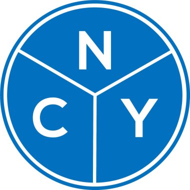 Beyaz arka planda NCY harf logosu tasarımı. NCY yaratıcı harflerin baş harfleri logo kavramı. NCY harf tasarımı.