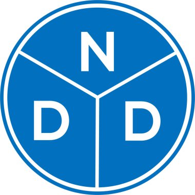 Beyaz arkaplanda NDD harfi logo tasarımı. NDD yaratıcı harflerin baş harfleri logo kavramı. NDD harf tasarımı.