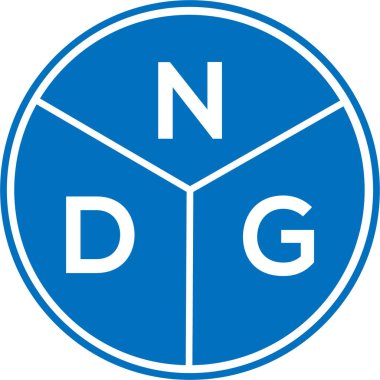 Beyaz arka planda NDG harf logosu tasarımı. NDG yaratıcı harflerin baş harfleri logo kavramı. NDG harf tasarımı.