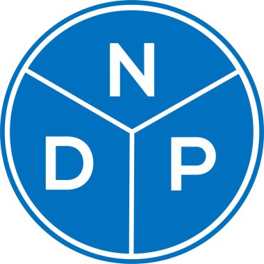 Beyaz arka planda NDP harf logosu tasarımı. NDP yaratıcı harflerin baş harfleri logo kavramı. NDP harf tasarımı.