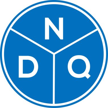 Beyaz arka planda NDQ harfi logo tasarımı. NDQ yaratıcı harflerin baş harfleri logo kavramı. NDQ harf tasarımı.
