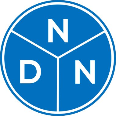 Beyaz arka planda NDN harf logosu tasarımı. NDN yaratıcı harflerin baş harfleri logo kavramı. NDN harf tasarımı.
