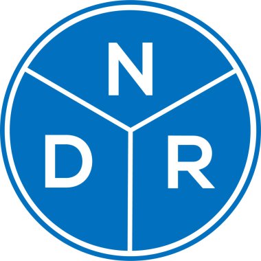 Beyaz arka planda NDR harf logosu tasarımı. NDR yaratıcı harflerin baş harfleri logo kavramı. NDR harf tasarımı.