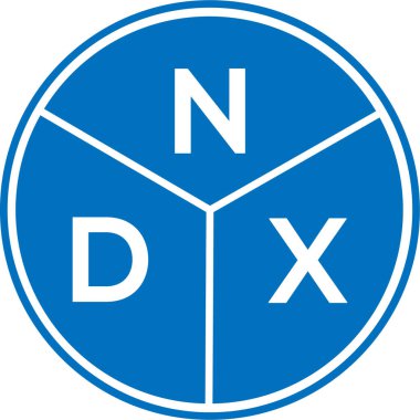 Beyaz arka planda NDX harfli logo tasarımı. NDX yaratıcı harflerin baş harfleri logo kavramı. NDX harf tasarımı.
