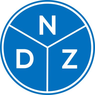 Beyaz arka planda NDZ harf logosu tasarımı. NDZ yaratıcı harflerin baş harfleri logo kavramı. NDZ harf tasarımı.