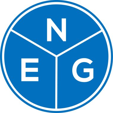 Beyaz arka planda NEG harfi logo tasarımı. NEG yaratıcı harflerin baş harfleri logo kavramı. NEG harf tasarımı.