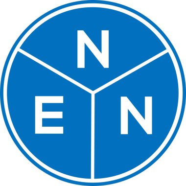 Beyaz arkaplanda NEN harfli logo tasarımı. NEN yaratıcı harfler logosu konsepti. NEN harf tasarımı.