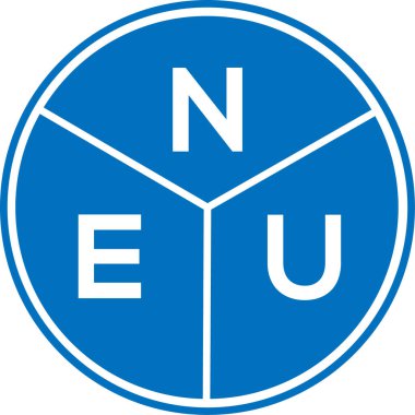 Beyaz arka planda NEU mektup logosu tasarımı. NEU yaratıcı harflerin baş harfleri logo kavramı. NEU mektup tasarımı.