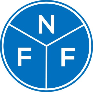 Beyaz arkaplanda NFF harf logosu tasarımı. NFF yaratıcı harflerin baş harfleri logo kavramı. NFF harf tasarımı.