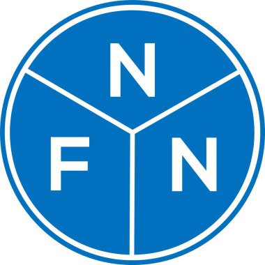 Beyaz arka planda NFN harf logosu tasarımı. NFN yaratıcı harflerin baş harfleri logo kavramı. NFN harf tasarımı.