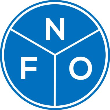 Beyaz arka planda NFO harfi logosu tasarımı. NFO yaratıcı harflerin baş harfleri logo kavramı. NFO harfi tasarımı