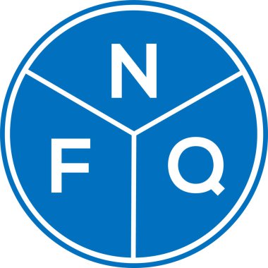 Beyaz arka planda NFQ harf logosu tasarımı. NFQ yaratıcı harflerin baş harfleri logo kavramı. NFQ harf tasarımı.