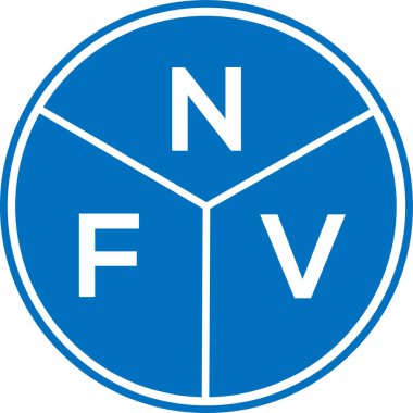 Beyaz arka planda NFV harf logosu tasarımı. NFV yaratıcı harflerin baş harfleri logo kavramı. NFV harf tasarımı.