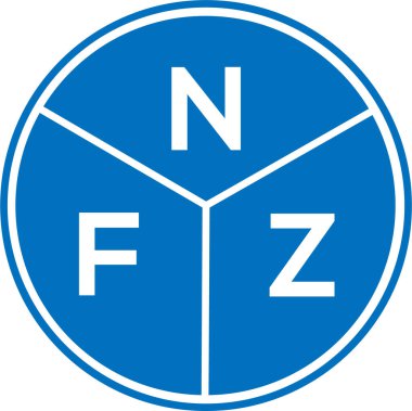 Beyaz arka planda NFZ harf logosu tasarımı. NFZ yaratıcı harflerin baş harfleri logo kavramı. NFZ harf tasarımı.