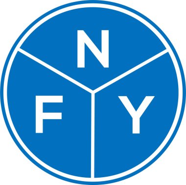 Beyaz arka planda NFY harf logosu tasarımı. NFY yaratıcı harflerin baş harfleri logo kavramı. NFY harf tasarımı.