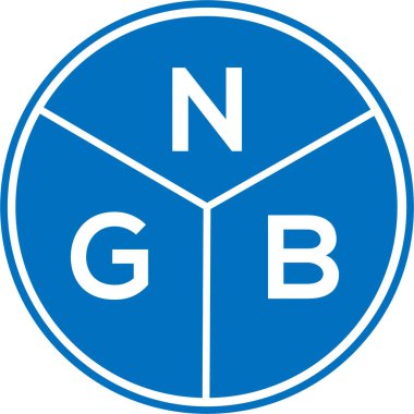 Beyaz arka planda NGB harf logosu tasarımı. NGB yaratıcı harfler logosu konsepti. NGB harf tasarımı.