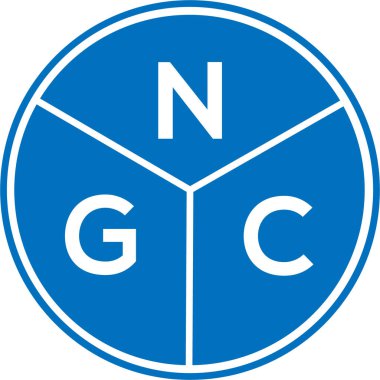 Beyaz arkaplanda NGC harf logosu tasarımı. NGC yaratıcı harf logosu kavramı. NGC harf tasarımı.