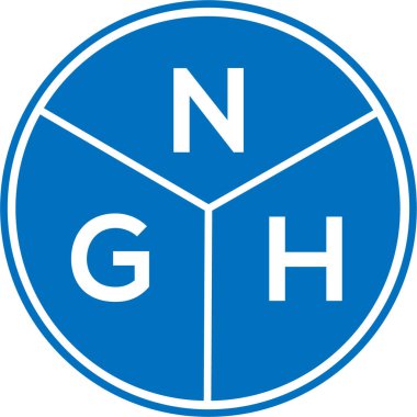 Beyaz arka planda NGH harfli logo tasarımı. NGH yaratıcı harflerin baş harfleri logo kavramı. NGH harf tasarımı.