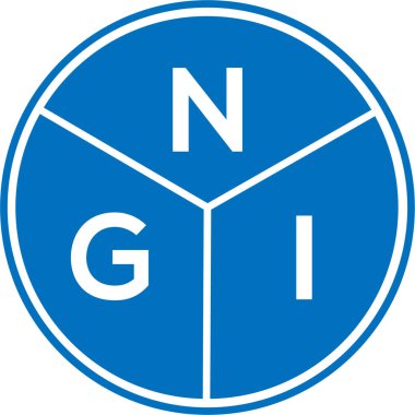 Beyaz arka planda NGI harf logosu tasarımı. NGI yaratıcı harflerin baş harfleri logo kavramı. NGI harf tasarımı.