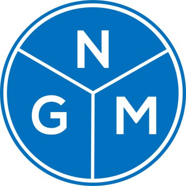 Beyaz arka planda NGM harf logosu tasarımı. NGM yaratıcı harflerin baş harfleri logo kavramı. NGM harf tasarımı.