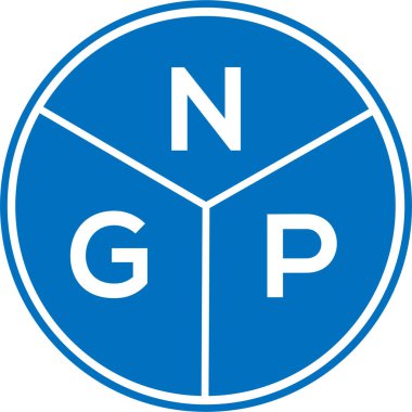 Beyaz arka planda NGP harf logosu tasarımı. NGP yaratıcı harflerin baş harfleri logo kavramı. NGP harf tasarımı.