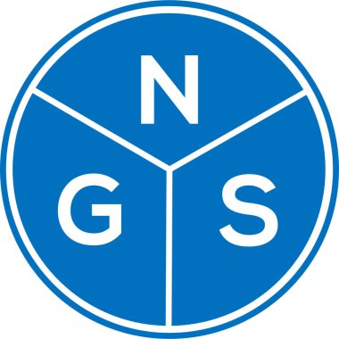 Beyaz arka planda NGS harfi logo tasarımı. NGS yaratıcı harfler logosu konsepti. NGS harf tasarımı.