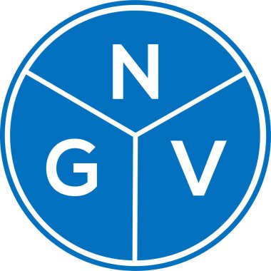 Beyaz arka planda NGV harf logosu tasarımı. NGV yaratıcı harflerin baş harfleri logo kavramı. NGV harf tasarımı.