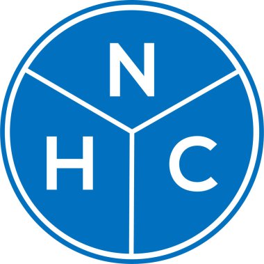 Beyaz arka planda NHC harf logosu tasarımı. NHC yaratıcı harflerin baş harfleri logo kavramı. NHC harf tasarımı.