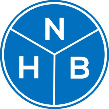 Beyaz arka planda NHB harfi logo tasarımı. NHB yaratıcı harflerin baş harfleri logo kavramı. NHB harf tasarımı.