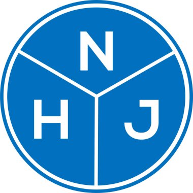 Beyaz arka planda NHJ harf logosu tasarımı. NHJ yaratıcı harflerin baş harfleri logo kavramı. NHJ harf tasarımı.