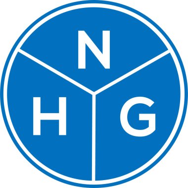Beyaz arka planda NHG harf logosu tasarımı. NHG yaratıcı harflerin baş harfleri logo kavramı. NHG harf tasarımı.