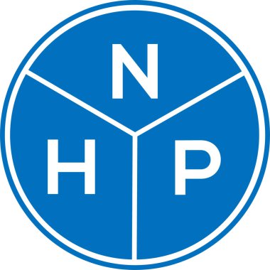 Beyaz arkaplanda NHP harf logosu tasarımı. NHP yaratıcı harflerin baş harfleri logo kavramı. NHP harf tasarımı.