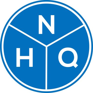 Beyaz arka planda NHQ harf logosu tasarımı. NHQ yaratıcı harflerin baş harfleri logo kavramı. NHQ harf tasarımı.